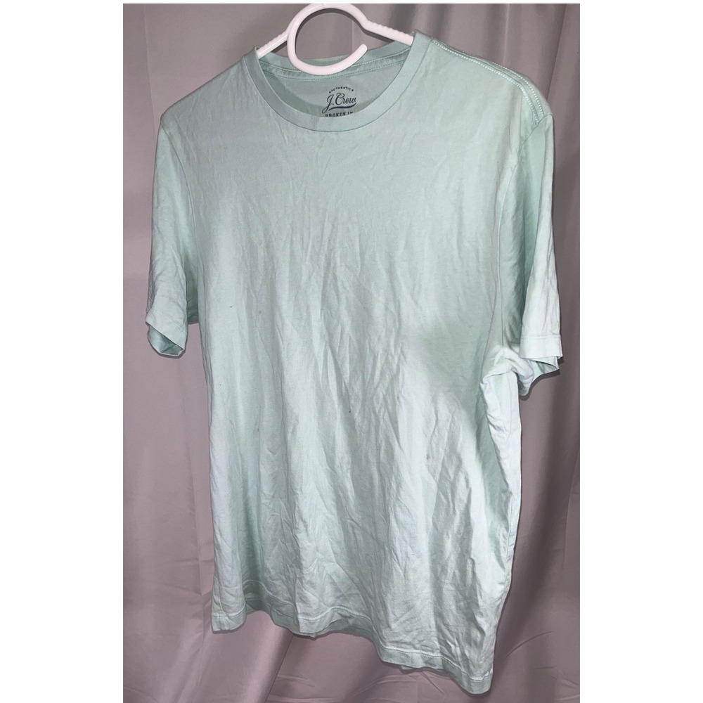 J.Crew Broken In Knit Goods T-Shirt Light Green Cotton Crew Neck Tall MT